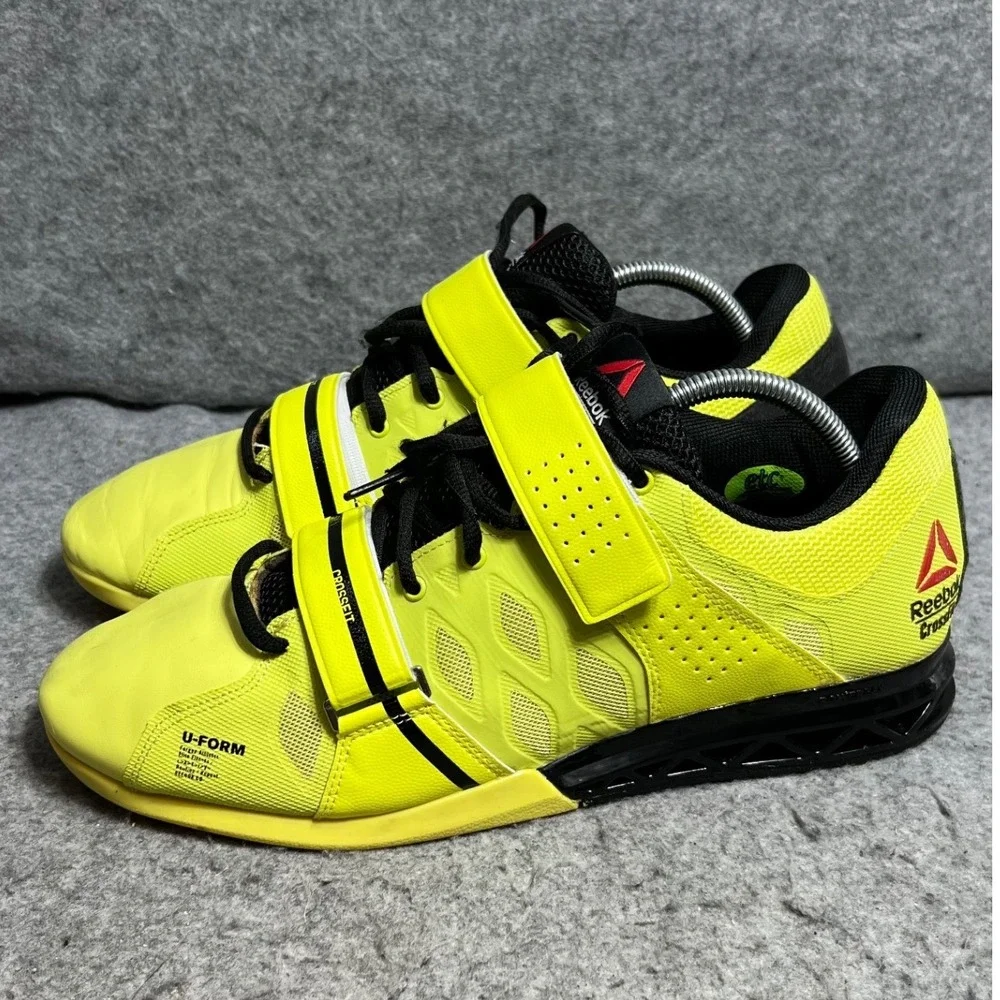 Reebok CrossFit Lifter Plus 2.0 Mens Weightlifting Shoes Neon Yellow Size 10.5